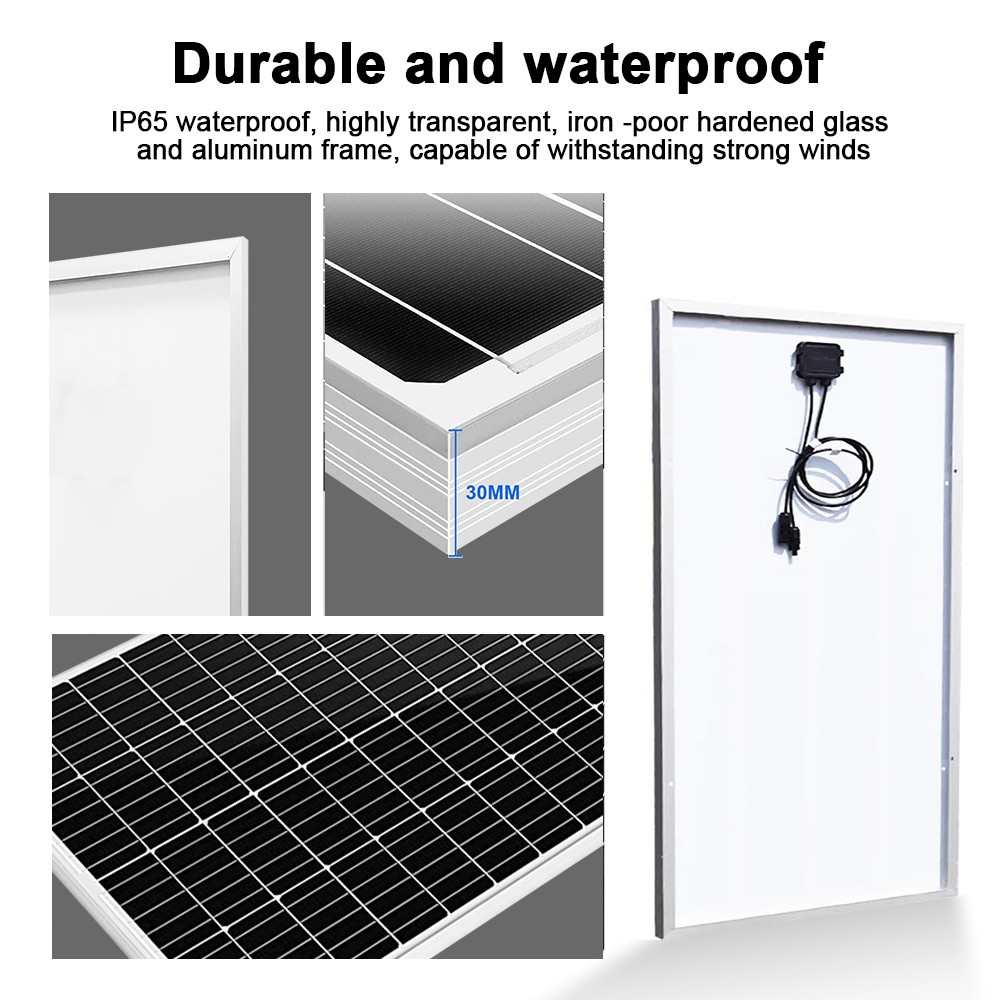 Solar Panel 1000W Watt Monocrystalline PV Power 12V For Home RV Marine Garden US