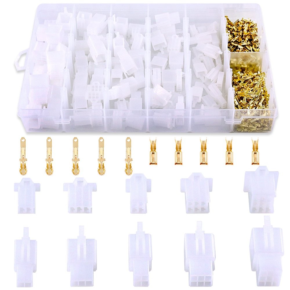Glarks 580Pcs 2.8mm Pitch 2 3 4 6 9 Pin Wire Connectors Housing white