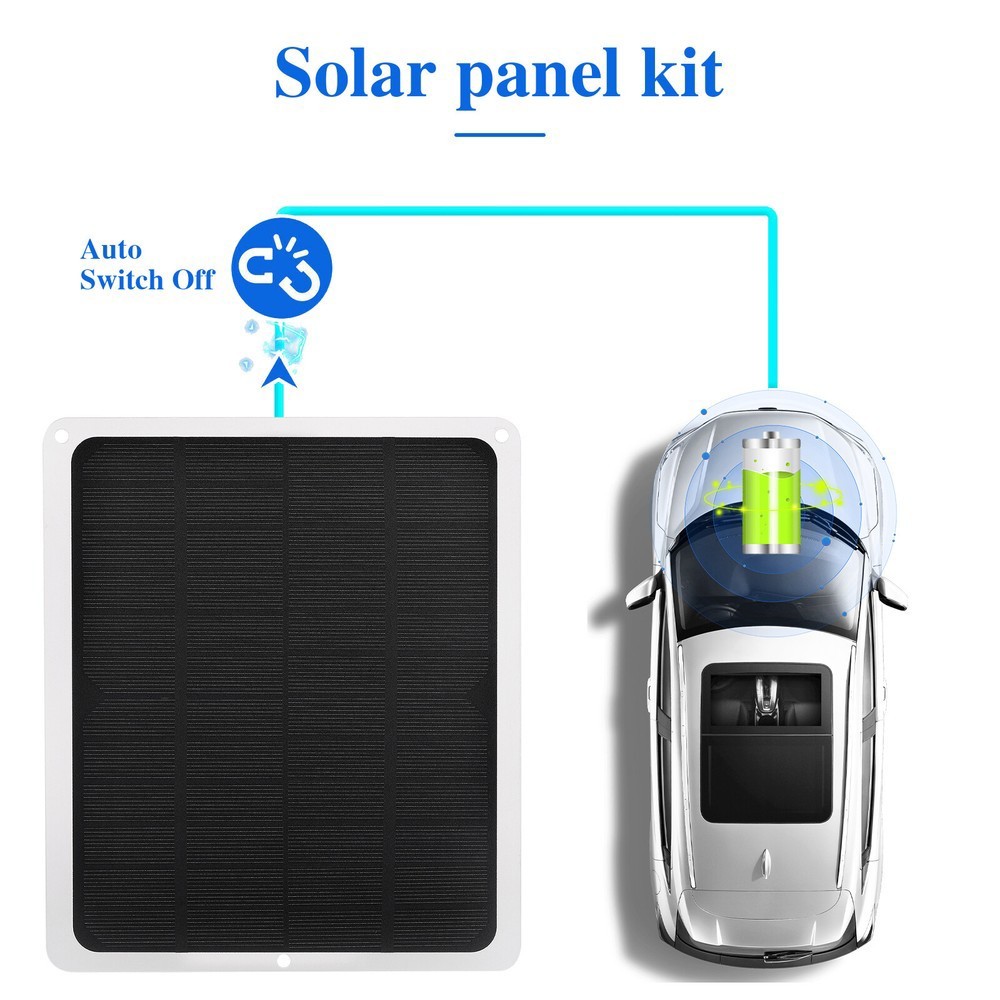 20W 12V Solar Panel Trickle Charger for Car, RV, Marine, Camper and Trailer Blue