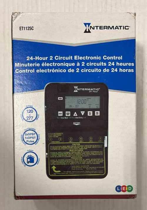 Intermatic ET1125C 30 Amp Timer Electronic, 24 Hours 120 To 277 VAC NEMA 1, 120V