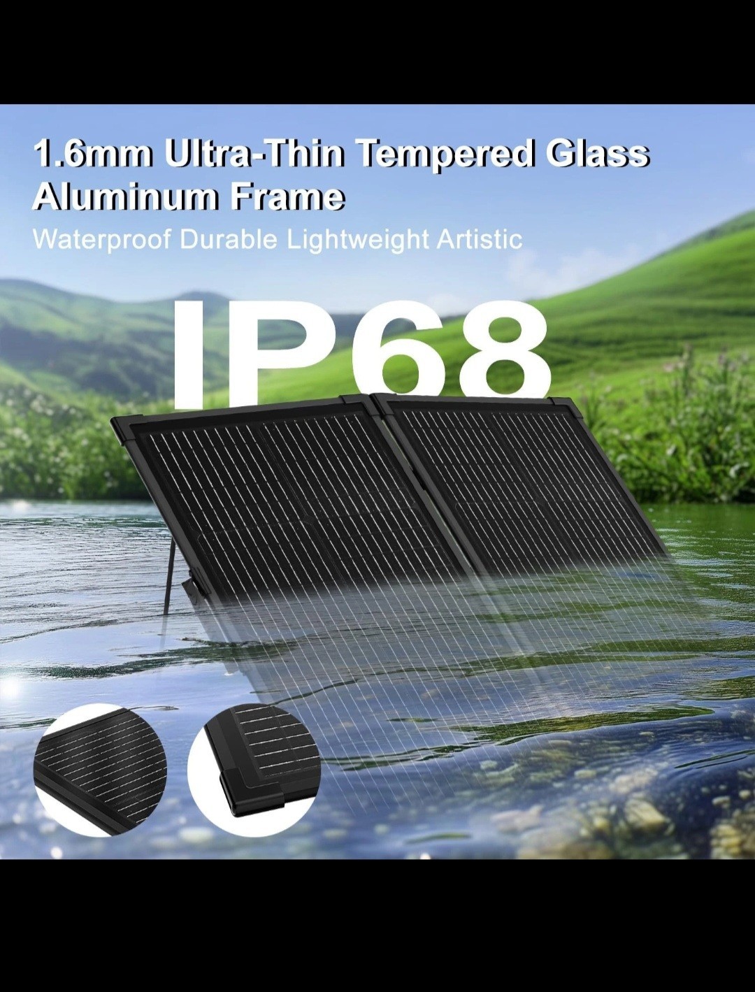 200W Portable Solar Panel Kit,23.5% High Efficiency 12BB Cells,Ultra-Thin 1.6…
