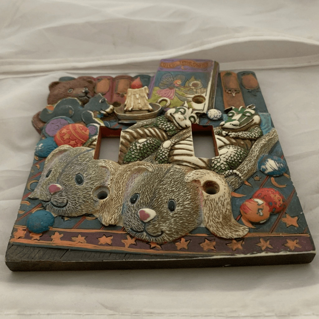 Borders Unlimited 3D Sleep Time Stories Double Switch Plate Light Switch Cover