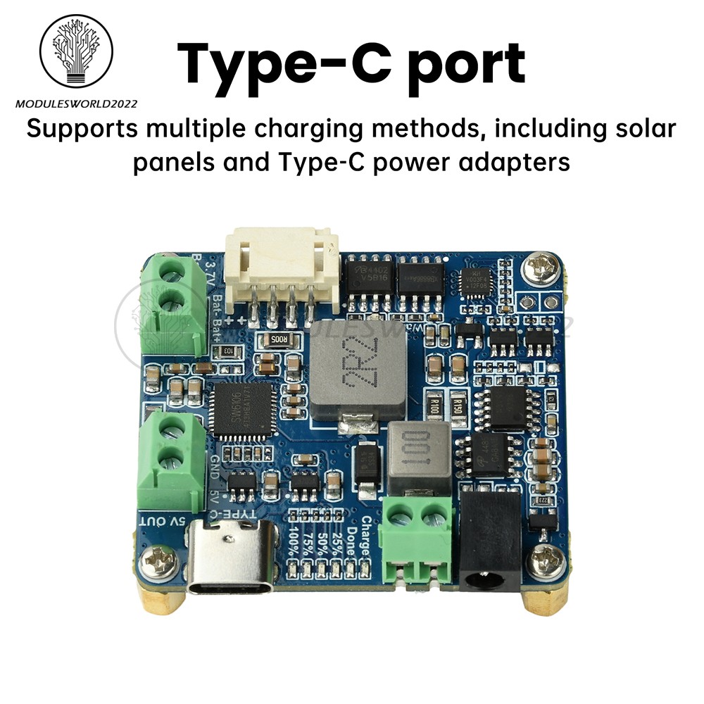 6-24V Solar Panel Power Management Module 5V 3A Supports MPPT, PD QC FCP SFCP