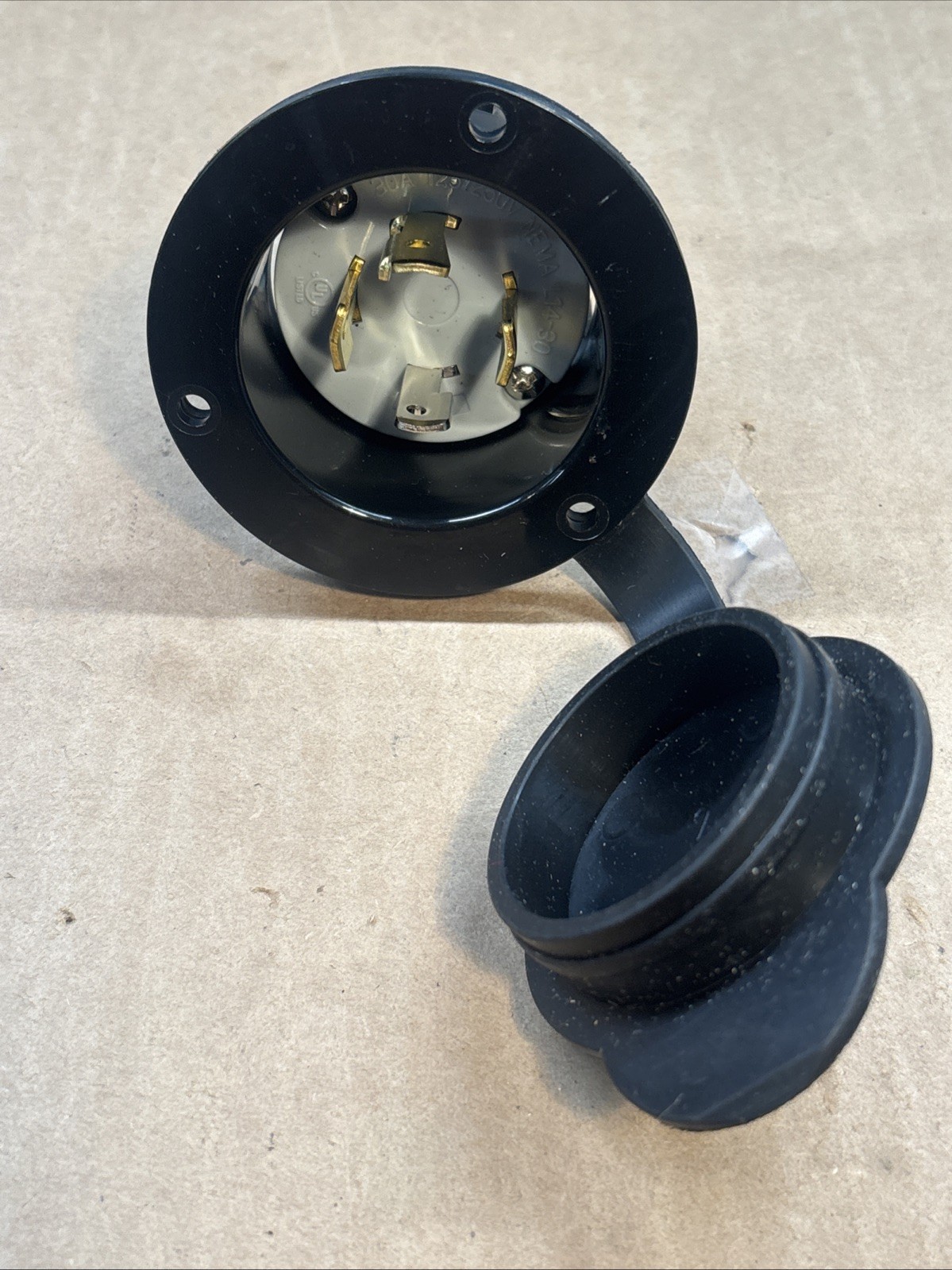 Generator Flanged Inlet Receptacle Plug Waterproof Cover 30A 125/250 V L14-30