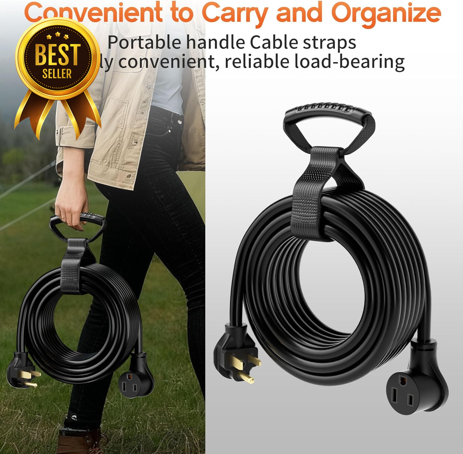 100FT 30 Amp 10 Gauge 3 Prong Welder Extension Cord NEMA 6-50P to 6-50R 250V