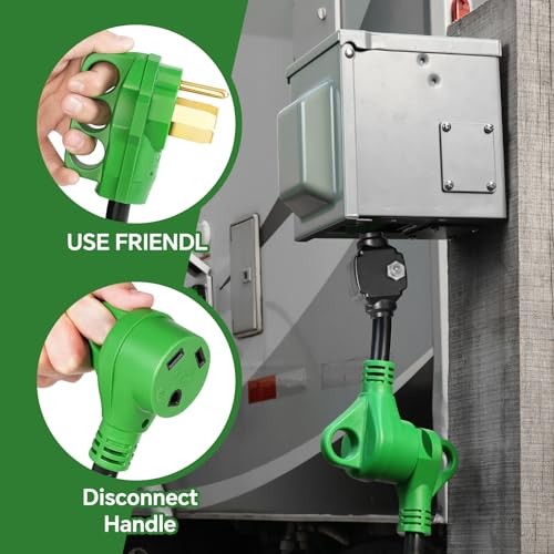 50A to 30A RV Adapter & Surge Protector for Campers, Trailers – NEMA 14 50A-30A