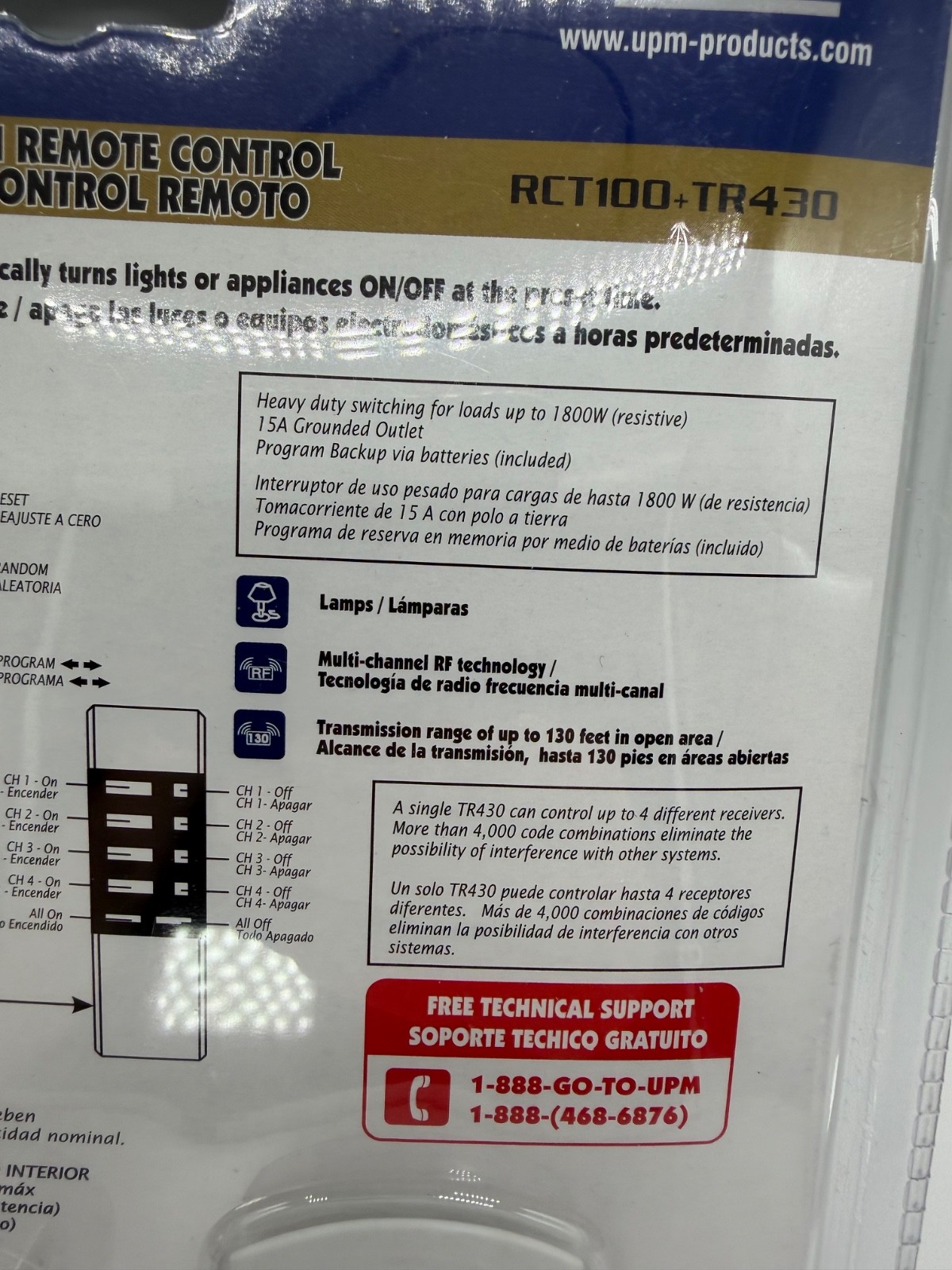 UPM RCT100 TR430 Programmable Timer w/ Remote Control 7-Day Sealed New