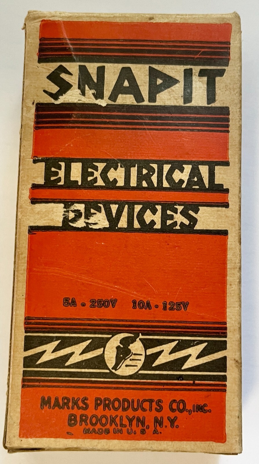 VTG NOS Snapit #311, Single Pole, Bakelite, Flush Toggle Switch w/Original Box