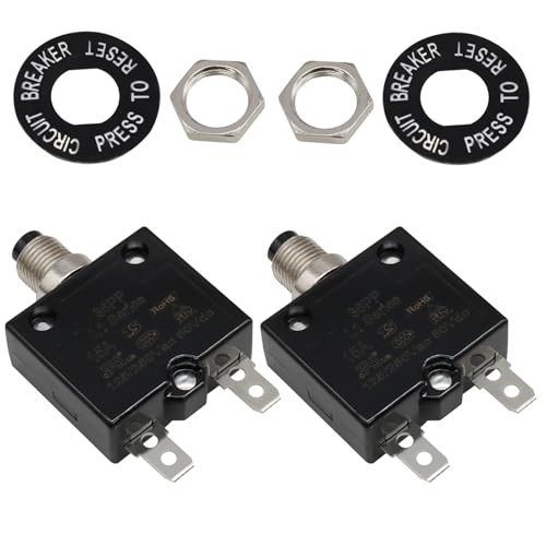 Waziaqoc 2 Pack 15Amp Manual Reset Circuit Breaker, L1 Series 125 16.0 Watts