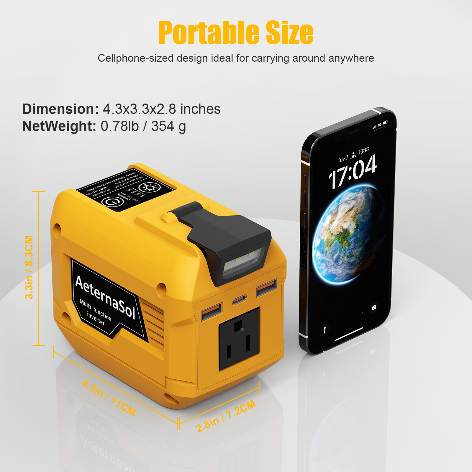 2 Pack 20V Battery For 250W Power Inverter 110V AC 3 USB Outlet Portable outdoor