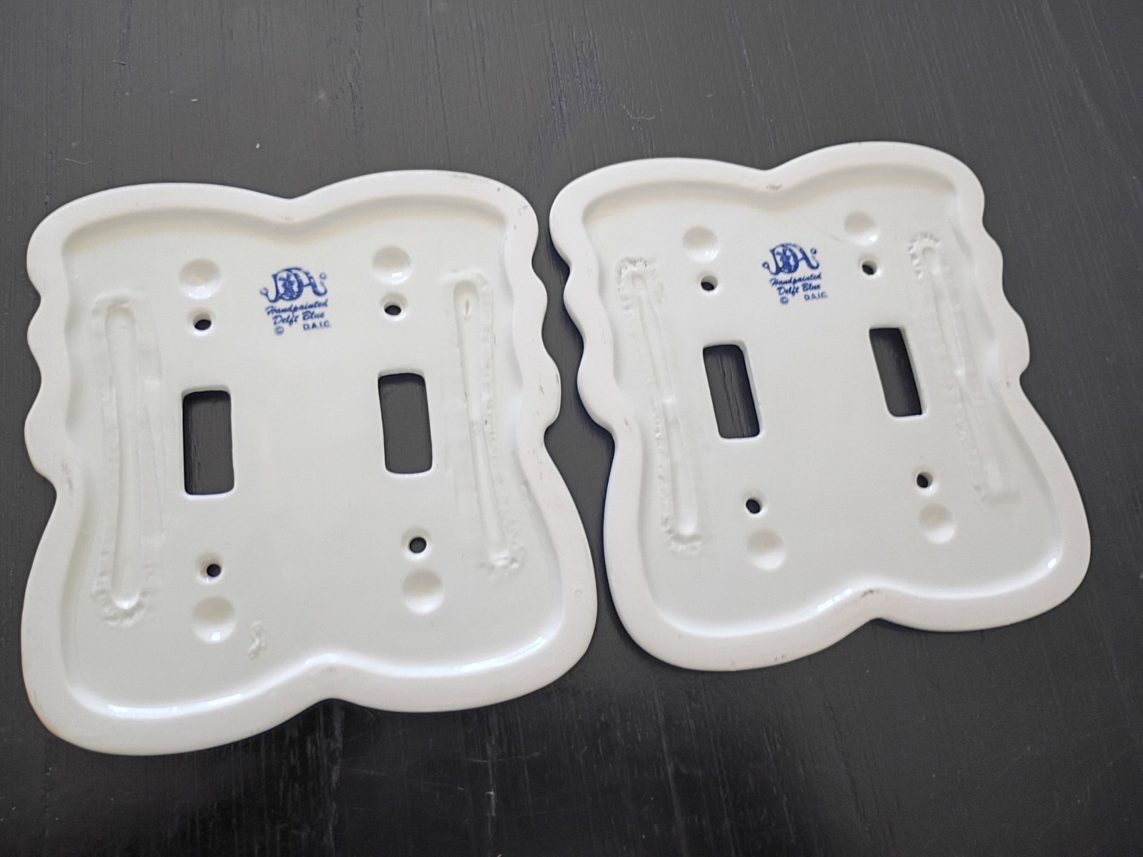 Vintage Delft Blue – Double Light Switch Plate Covers – Set of 2 NOS
