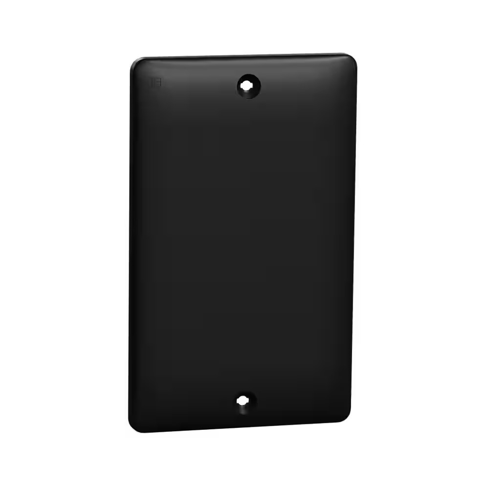 X Series 1-Gang Standard Size Blank Wall Plate Outlet Cover Plate Matte Black