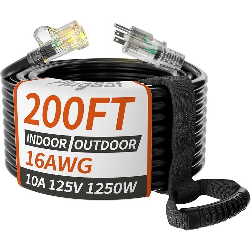 Outdoor Extension Cord 16AWG Weatherproof Flexible 125V 13A Power Cable New