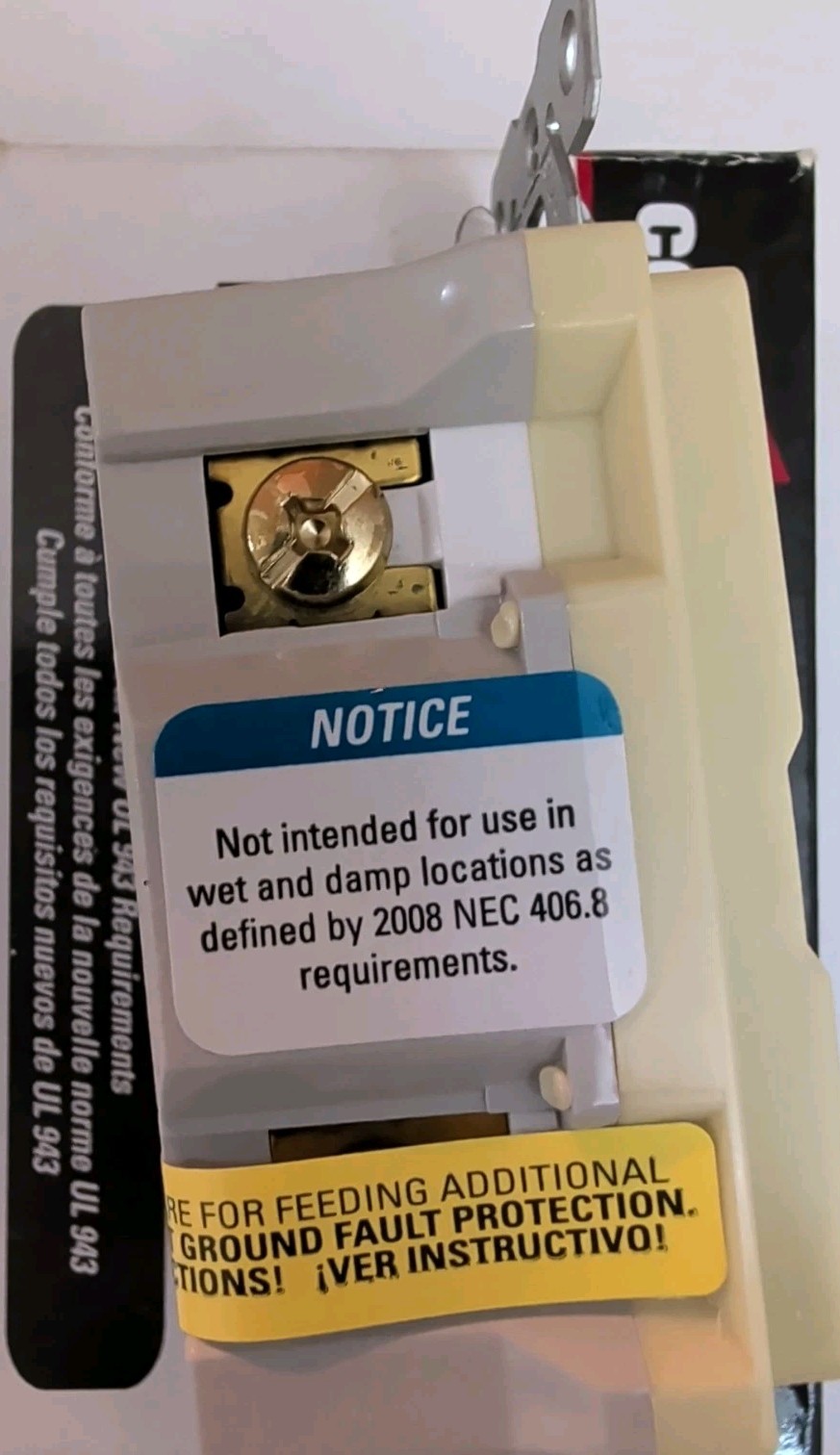 Cooper ® Ivory GFCI VGF20W Duplex Receptacle – New In Box, Complete.