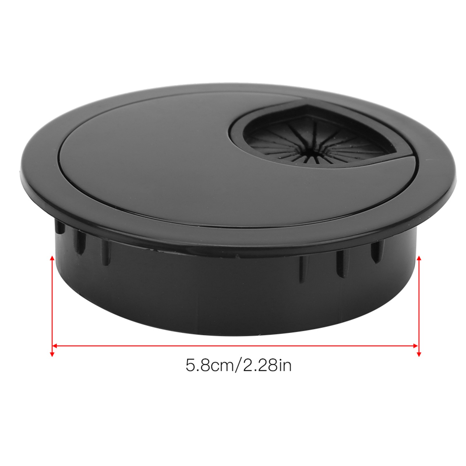 10 Pcs Wiring Grommet Bright Black Desktop ABS Plastic Wire Hole Organizer For O