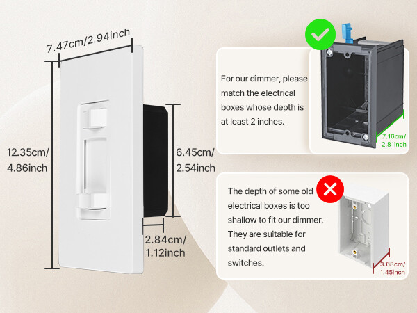 MOES Dimmer Light Switch Single Pole / 3-Way – Incandescent / LED / CFL 10 Pack