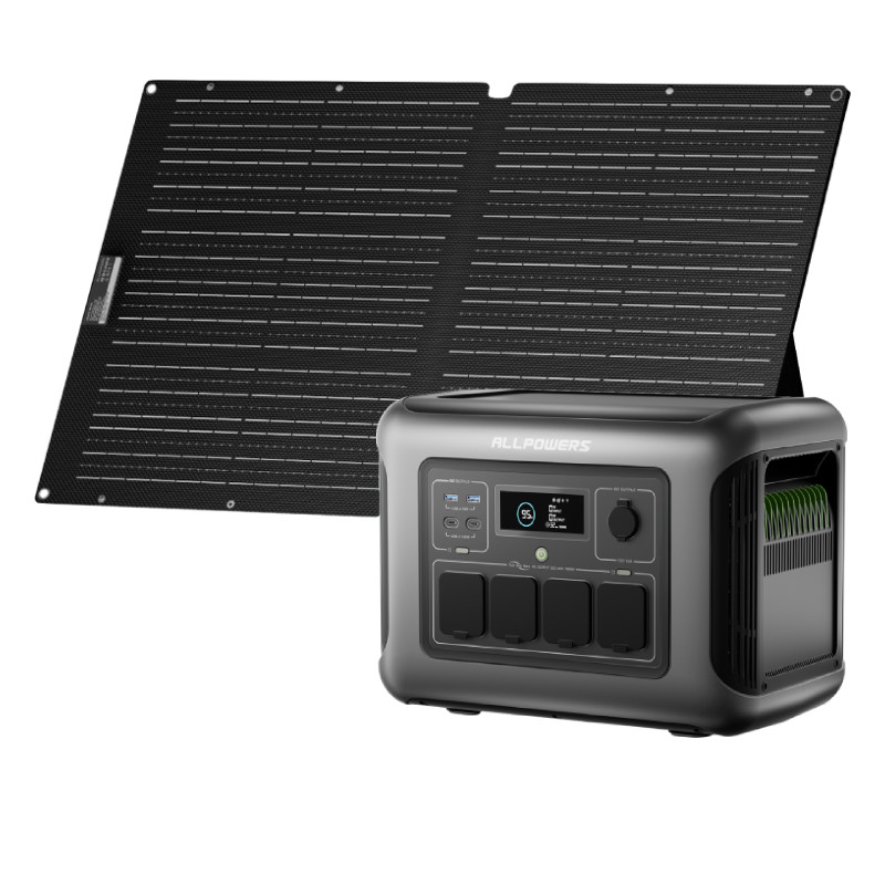 ALLPOWERS 1600W Portable Power Station Solar Generator Backup + Solar Panel Kits