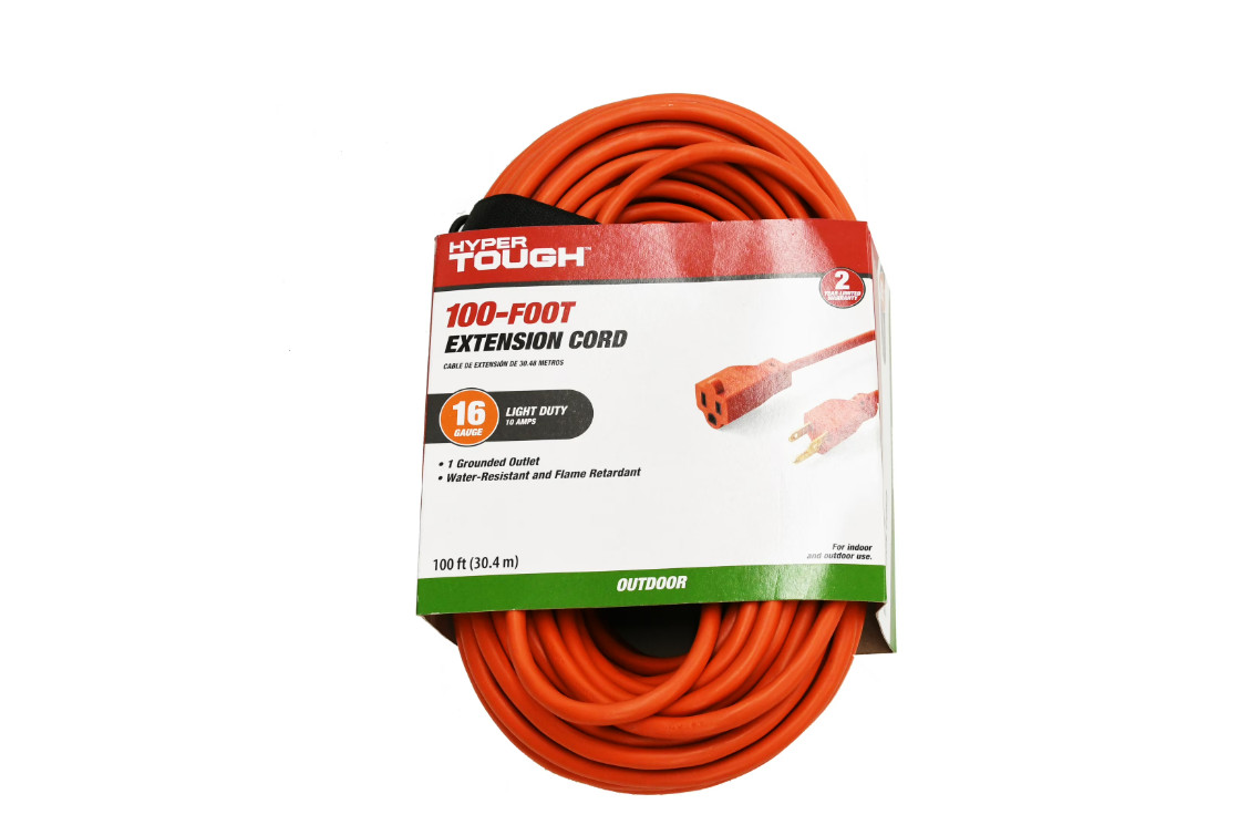 100ft Indoor and Outdoor Light Duty Orange Vinyl Extension Cord