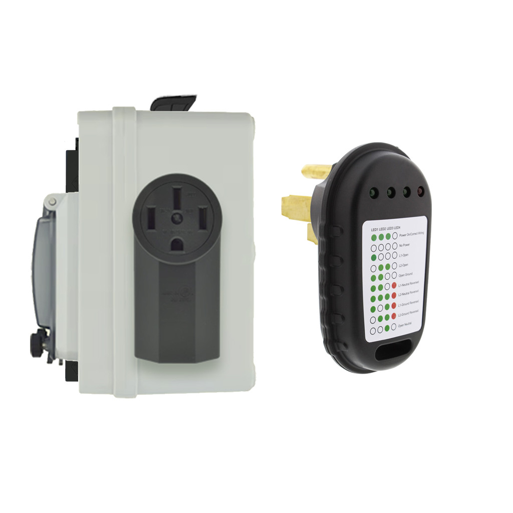 EZ 240 V- Power Doubler Joiner Step Up Converts Dual 120V outlets to 240V Outlet