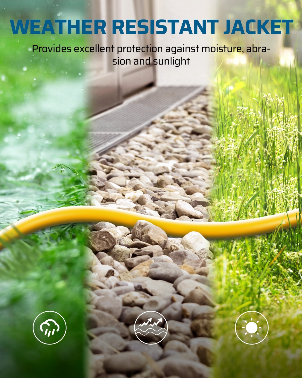Outdoor GFCI Extension Cord 3FT 12/3 Heavy Duty with Indicator Light Yellow