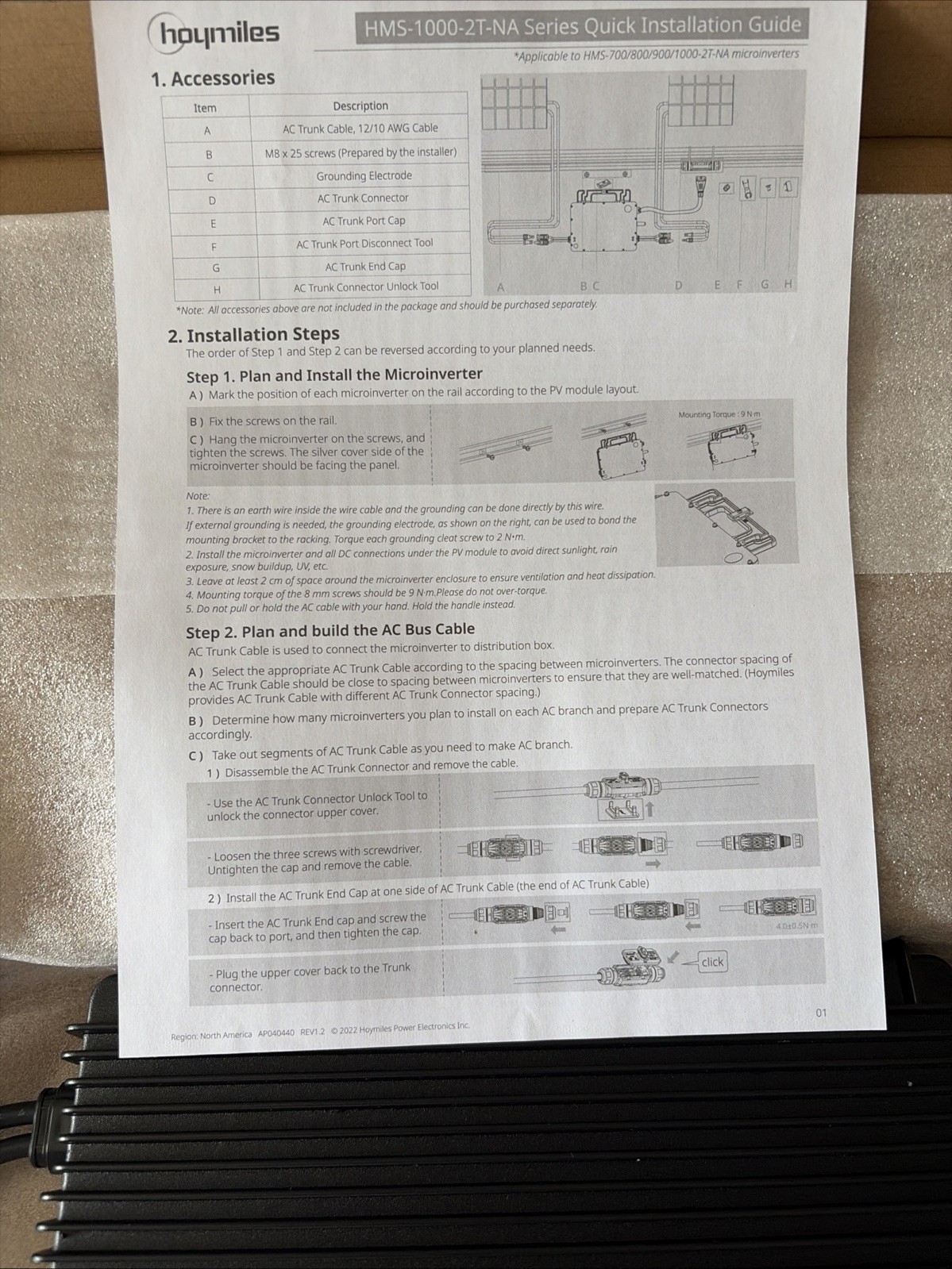 New Case Of 6 – Hoymiles HMS-800-2T-NA Microinverter 800W 240VAC Solar Inverter