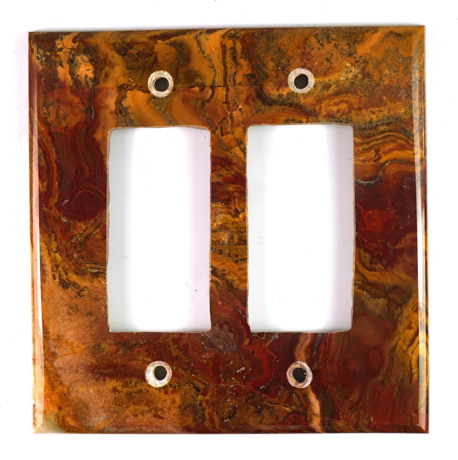 RED & GOLD ONYX – 10 Double Rocker Switchplate Covers – SALE!
