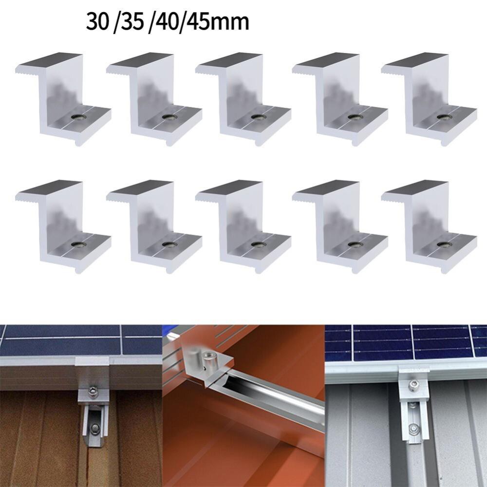 10X Solar Panel End Clamp Aluminum Z Brackets for Solar Panel Mounting Bracket#