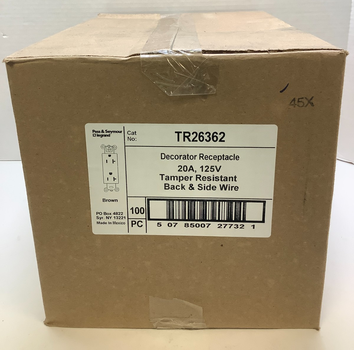 Legrand TR26362 20 Amp Tamper Resistant Receptacle, Brown, Case of 100