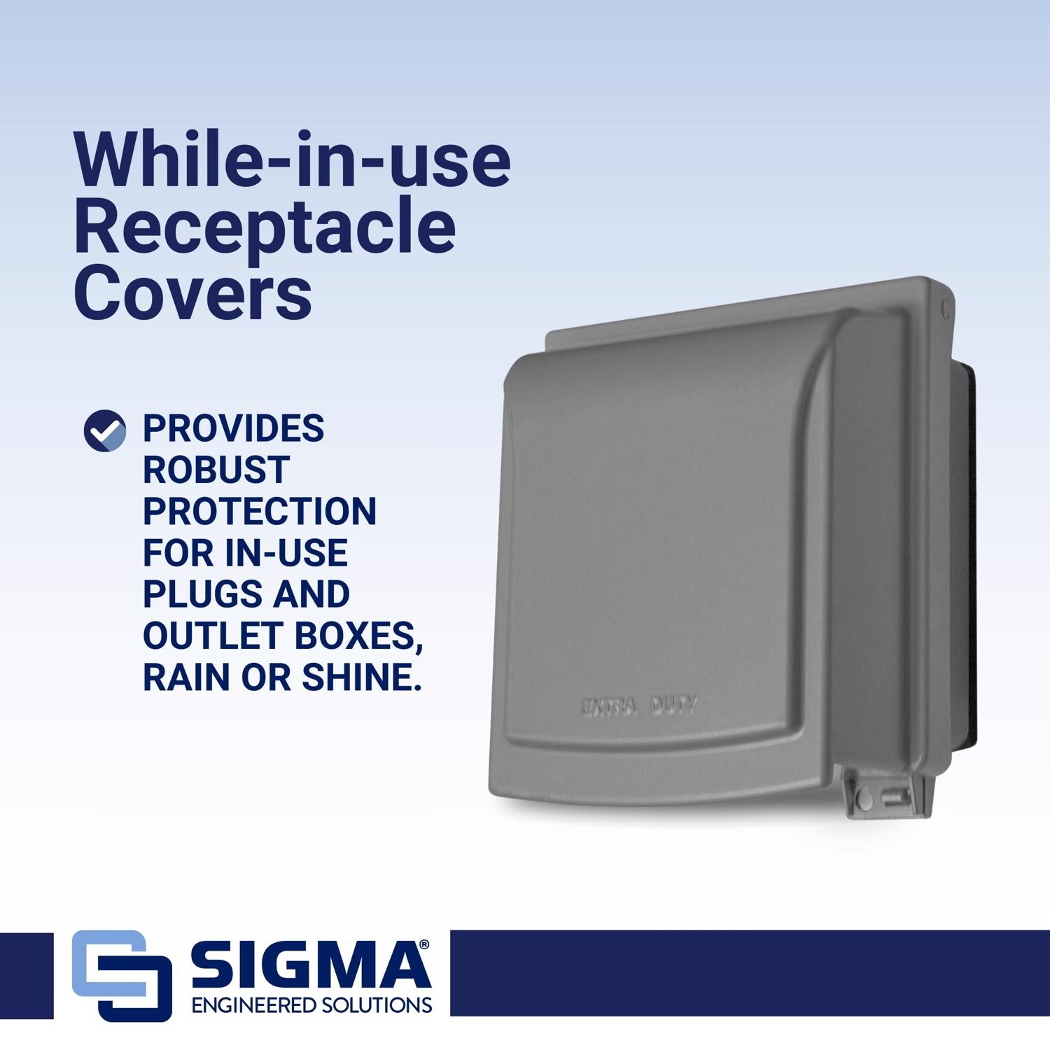 Sigma Engineered Solutions 14433M 2-Gang Weatherproof Cover 6.02Hx5.55Wx3.5D in.
