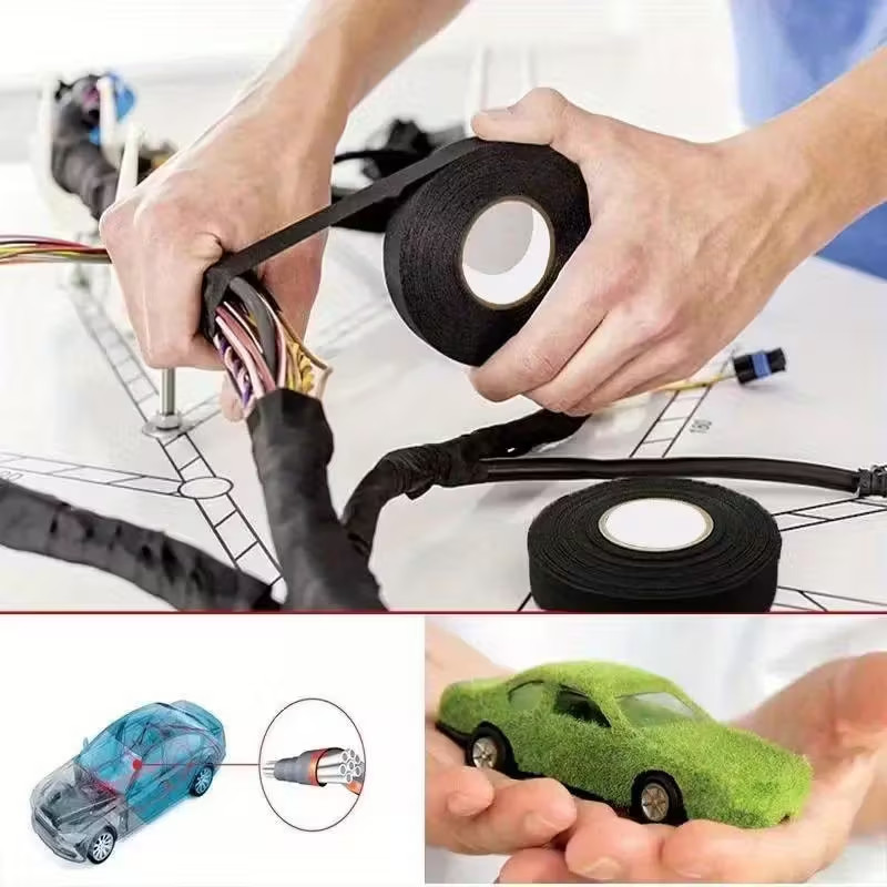 5/10Roll Wiring Harness Tape High Temp Wire Cable Loom Self-Adhesive Fabric Tape