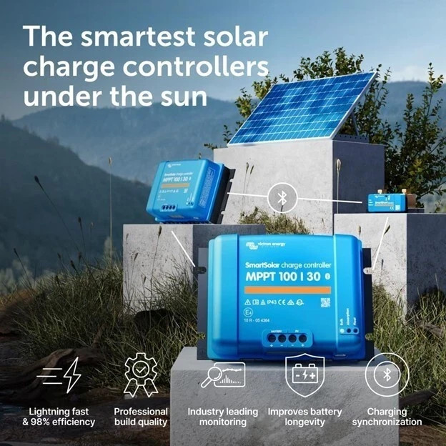 Victron Energy SmartSolar MPPT 100V 30A Bluetooth Solar Charge Controller – Blue