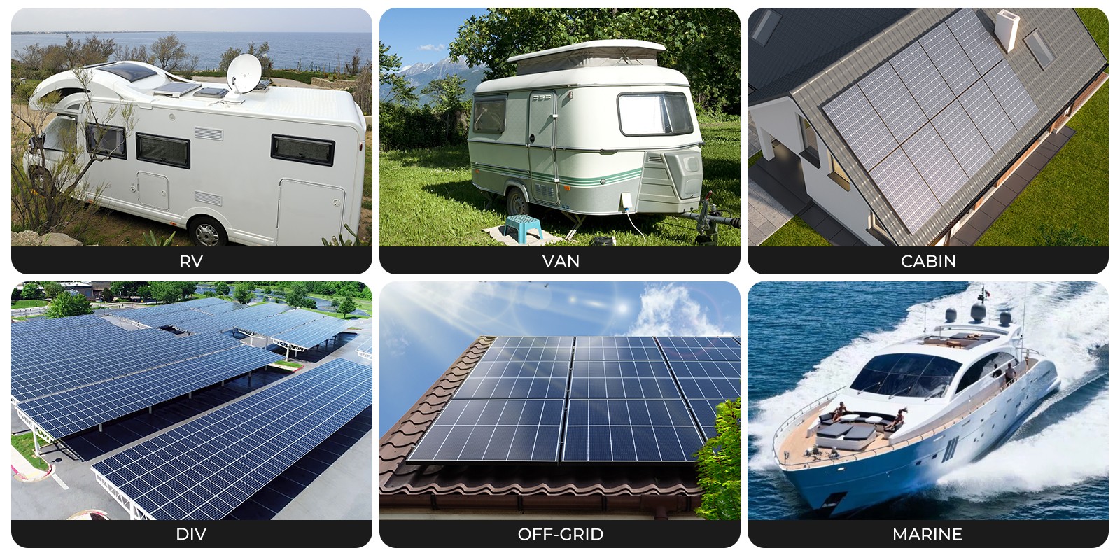 300W 600W 1800W Watt Solar Panel 12V High Efficiency N-Type 18BB Black Home RV