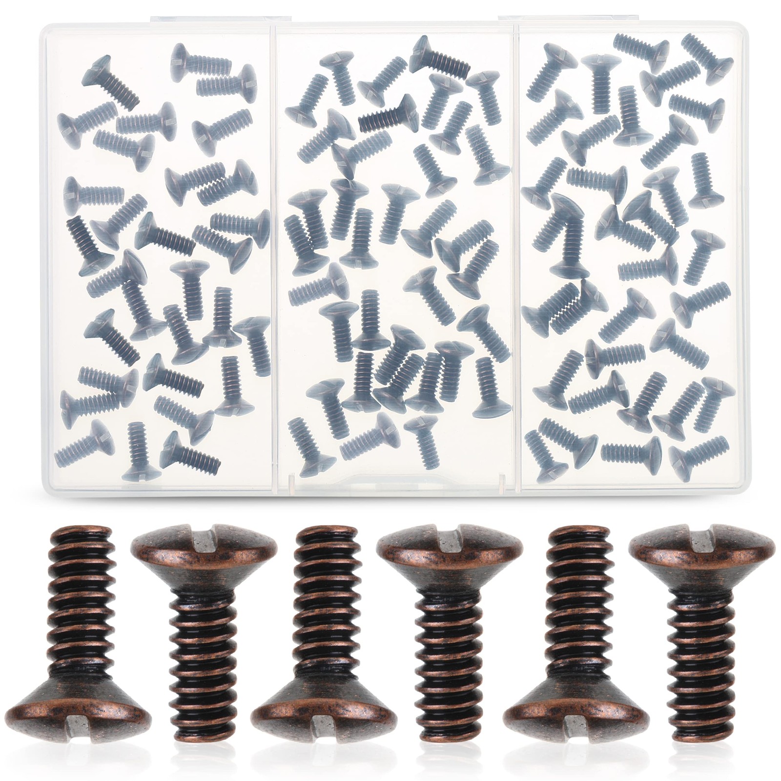 Bates Bronze Wall Plate Screws, 3/8″ Long 6-32 Thread, 60 Pcs, Bronze,