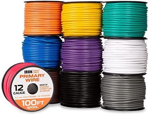 12 Gauge Primary Wire – 10 Roll – 100 Ft of Copper Clad Aluminum Wire per Roll