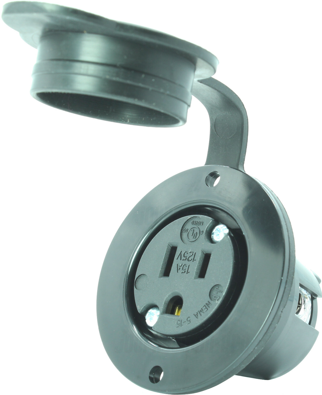 RV & Boat 125V 15A, Flanged Outdoor Power Outlet – Receptacle Covers 5-15 5279