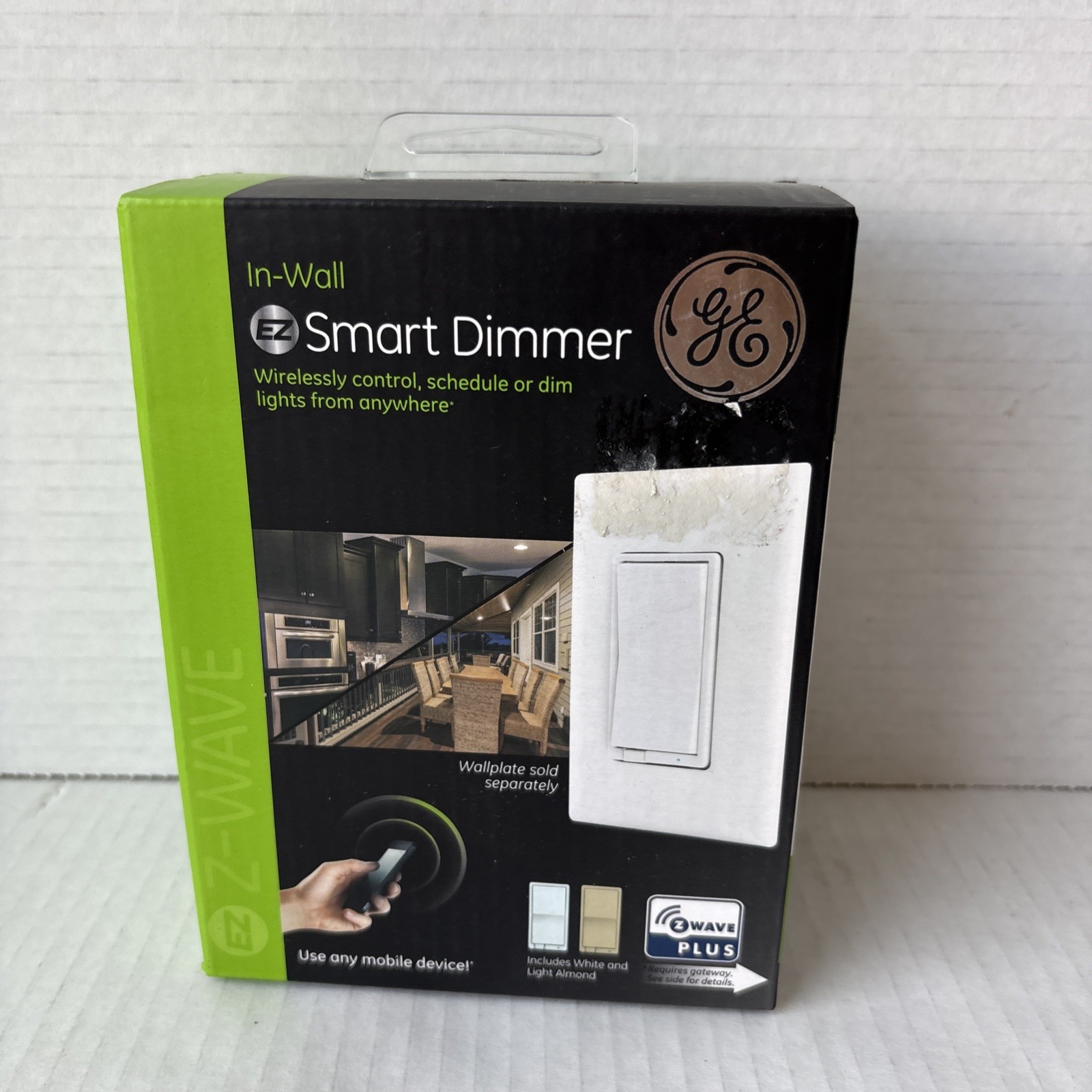 GE Z-Wave Plus In-Wall Smart Dimmer Switch App Control White/Light Almond ZW3005