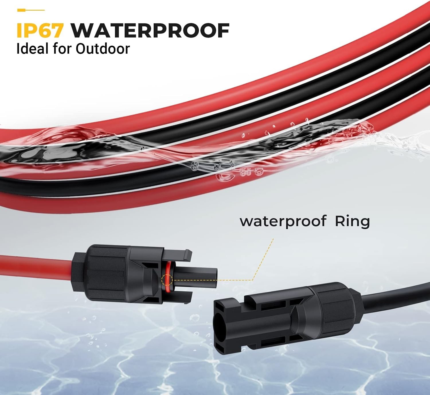 1Pair of Solar Extension Cable with Connectors Solar Panel Adaptor 10AWG 10/20ft