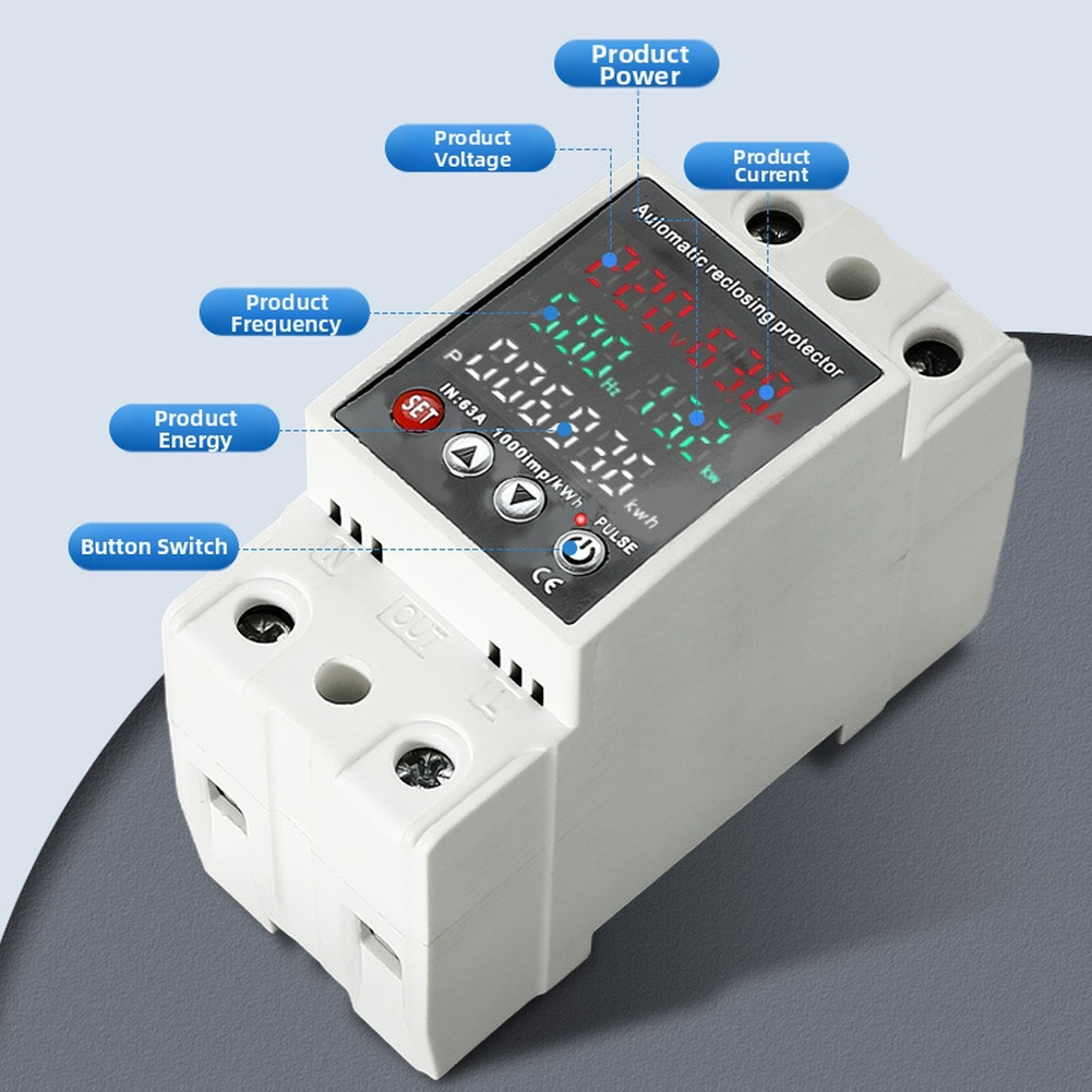 63A Overvoltage Protector with Real Time Voltage for current Monitoring