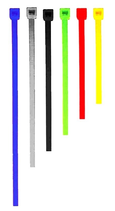 200 Assorted Colors 4, 6, 8, 12 inch Nylon Wire Cable Tie Wraps Straps Zip Ties