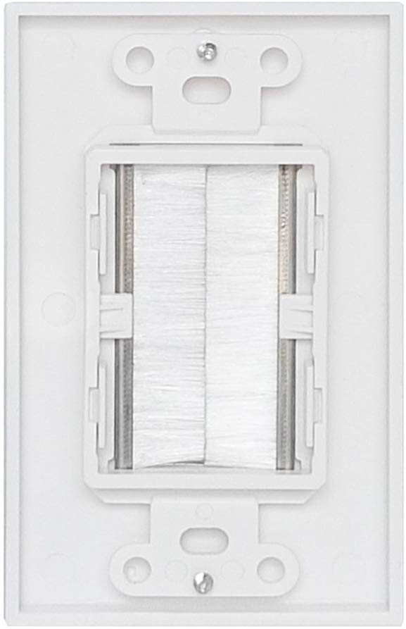 1 Gang Brush Wall Plate Decora Bristle Insert 12 Pack for HDTV Home Theater