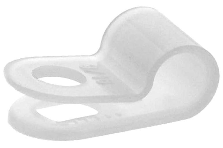 Secure 3/16 Inch Standard R Type Natural Nylon Screw Mount Cable Clamp for