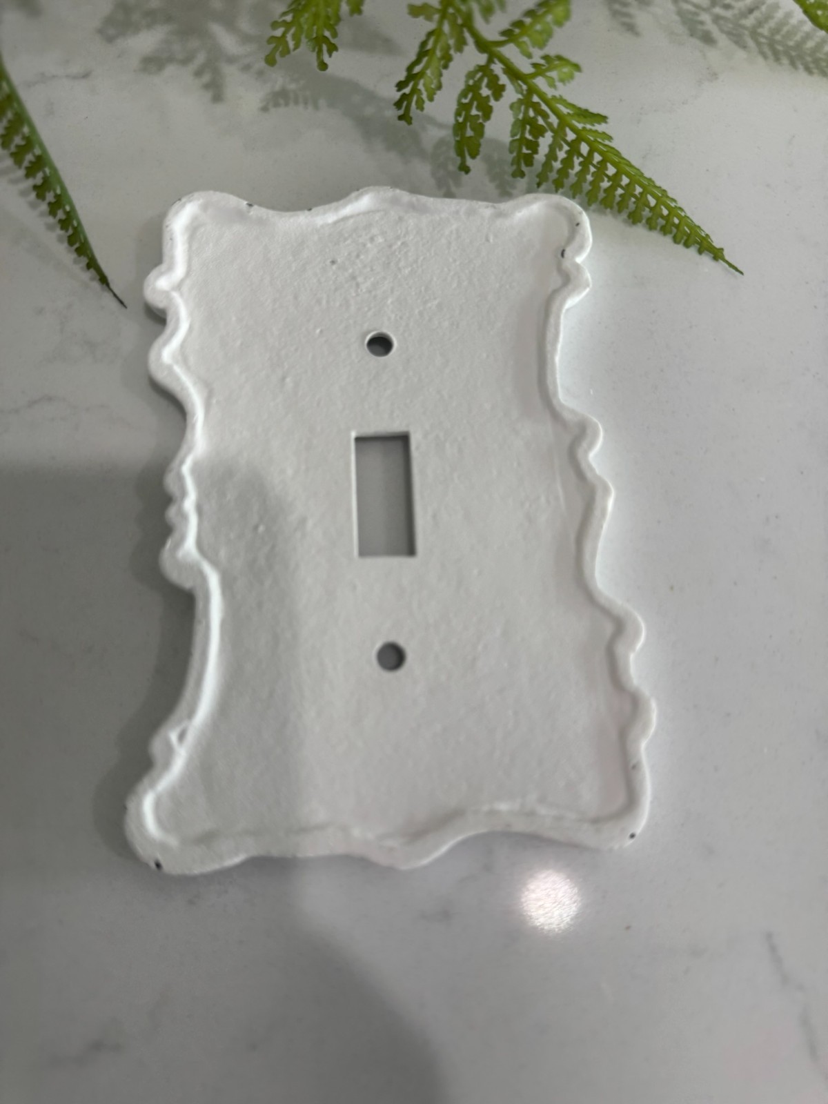 Light Switch Plate Wall Cover Toggle Distressed White Rustic METAL Shabby Chic