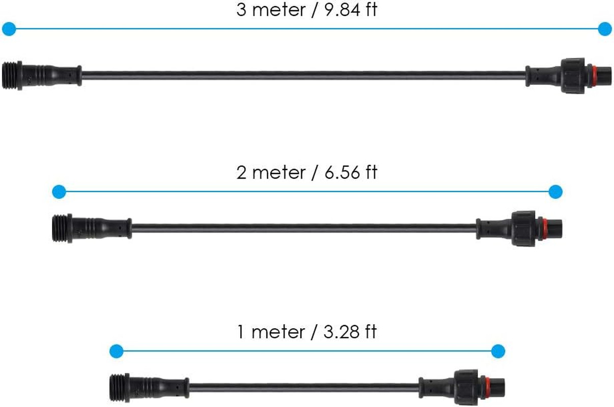 5PCS 6.56Ft 2Meter 5 Pin 0.2Mm²/24Awg IP65 Extension Cable Wire with Male and Fe
