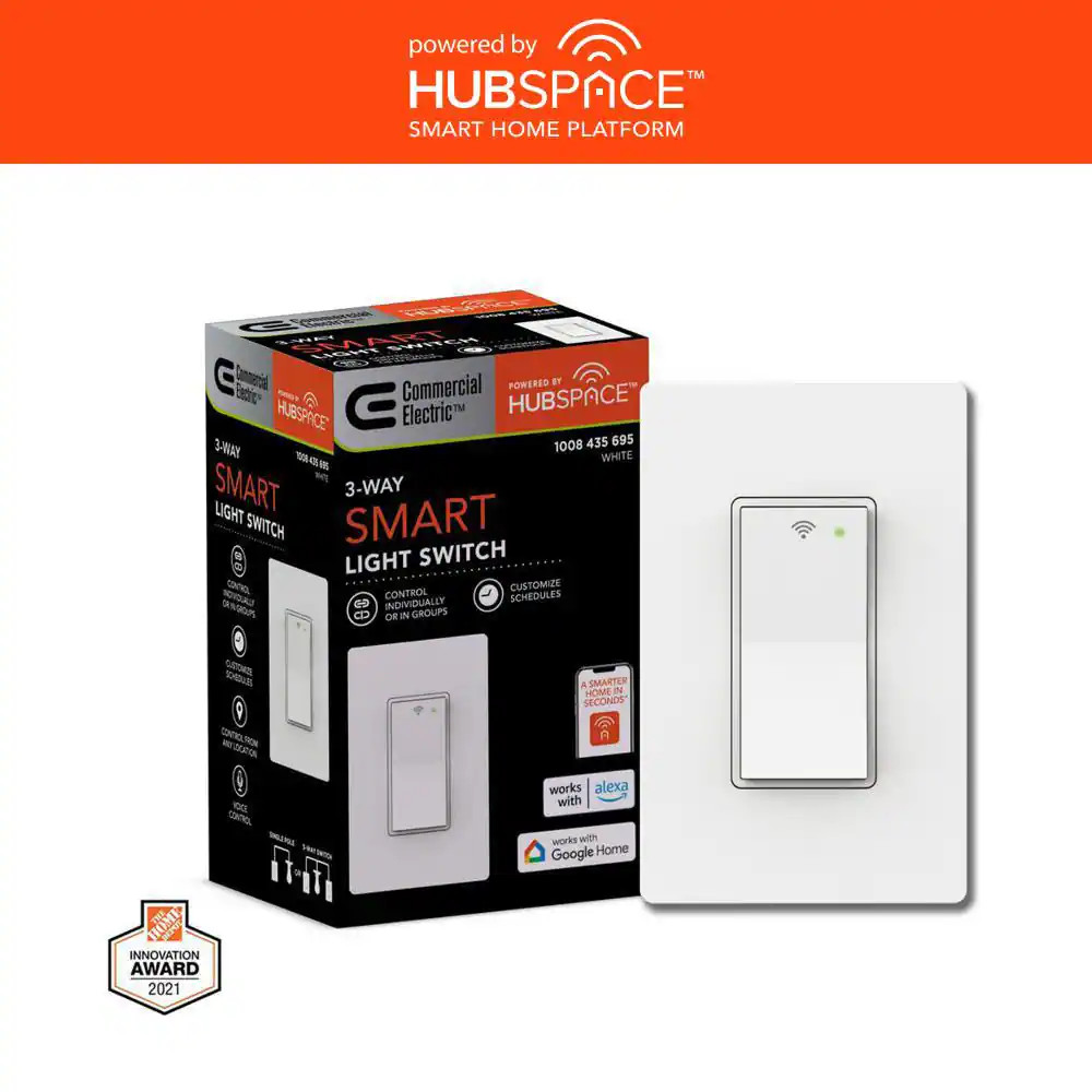 10 Amp 3-Way Smart Home Specialty Light Switch with Wi-Fi and Bluetooth Technolo