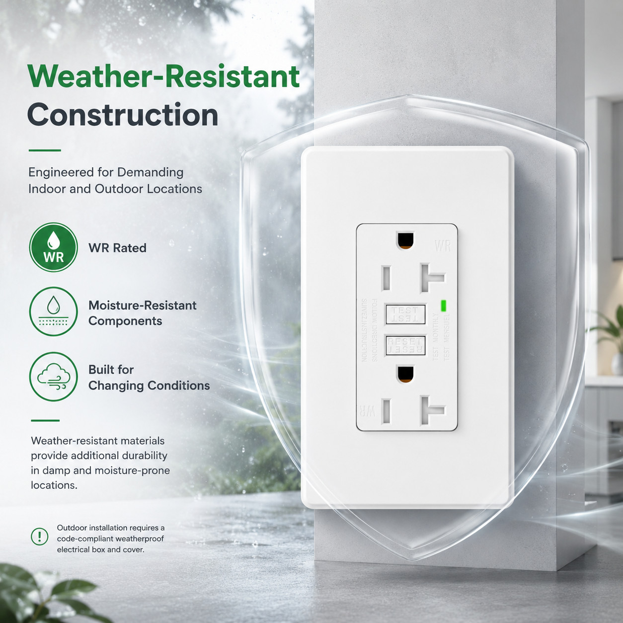 20 Amp GFCI Outlet for Bathroom Kitchen Outdoor TR WR LED Receptacle 125V 4PK