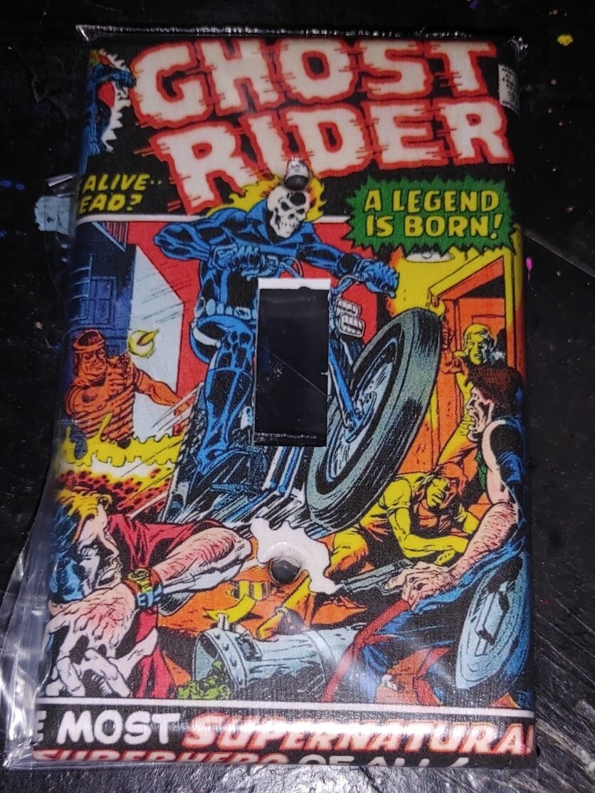 Custom Handmade – Marvel Spotlight #5 – Ghost Rider Light Switch Cover