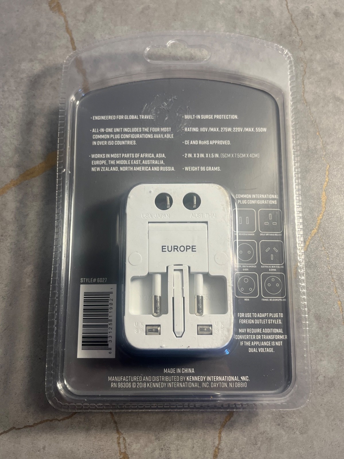 G FORCE Universal International Outlet Plug Type Travel Adapter 550W BRAND NEW