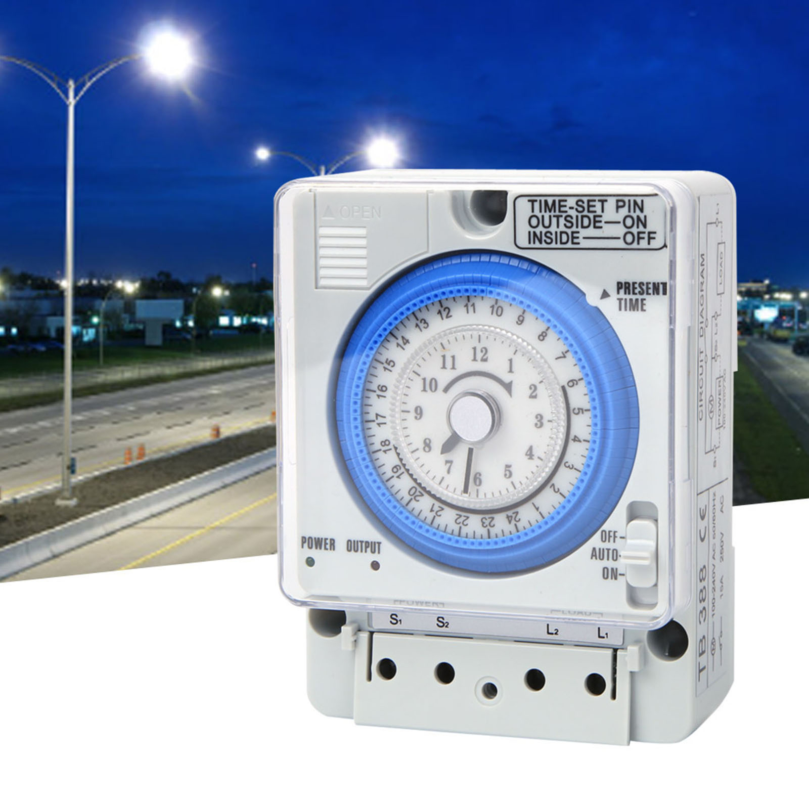 TB388 Mechanical Timer 15 Minutes 24 Hours Time Switch Relay AC240V