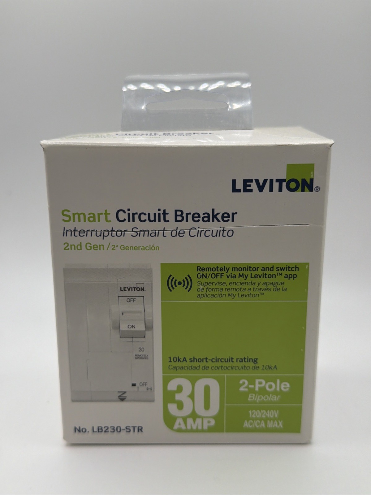 Leviton 2nd Gen 2Pole 30A Smart Circuit Breaker 120/240V Thermal Magnetic