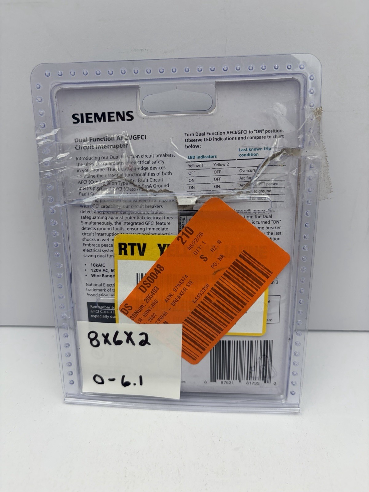 Siemens Q120DFP 20A Dual Function AFCI/GFCI Circuit Interrupter QFGA2 (Open Box)